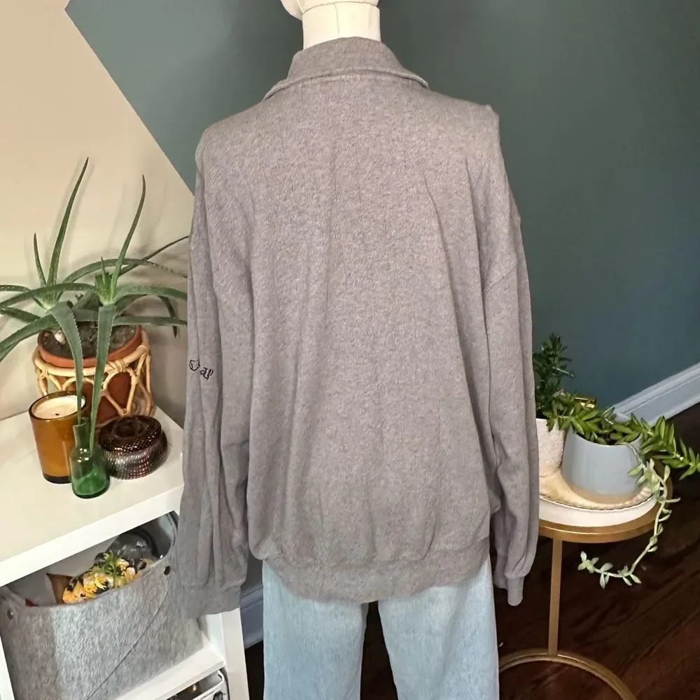 Callaway Golf Men’s Large Quarter-Zip Pullover Sweater 100% Cotton Gray